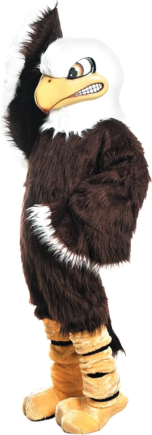 TCDesignerProducts Bald Eagle Mascot Costume Brown, School Spirit Sports Fan Gear, Football Cheerleader Accessories, Homecoming