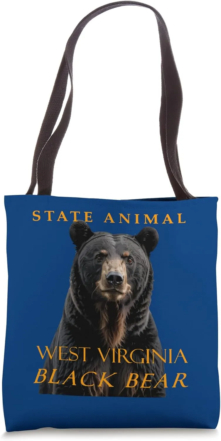 West Virginia Territory Animal The Black Colored Bear Tote Bag