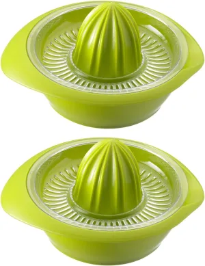 Westmark 2 Citrus Juice Presses with Container, Diameter: 18.7 cm, Capacity: 0.5 litres, Plastic, Limetta, Apple Green, 309122Ea