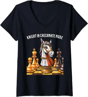 Womens Masterful Chess Move Design For Strategists Playing Chess V-Neck T-Shirt