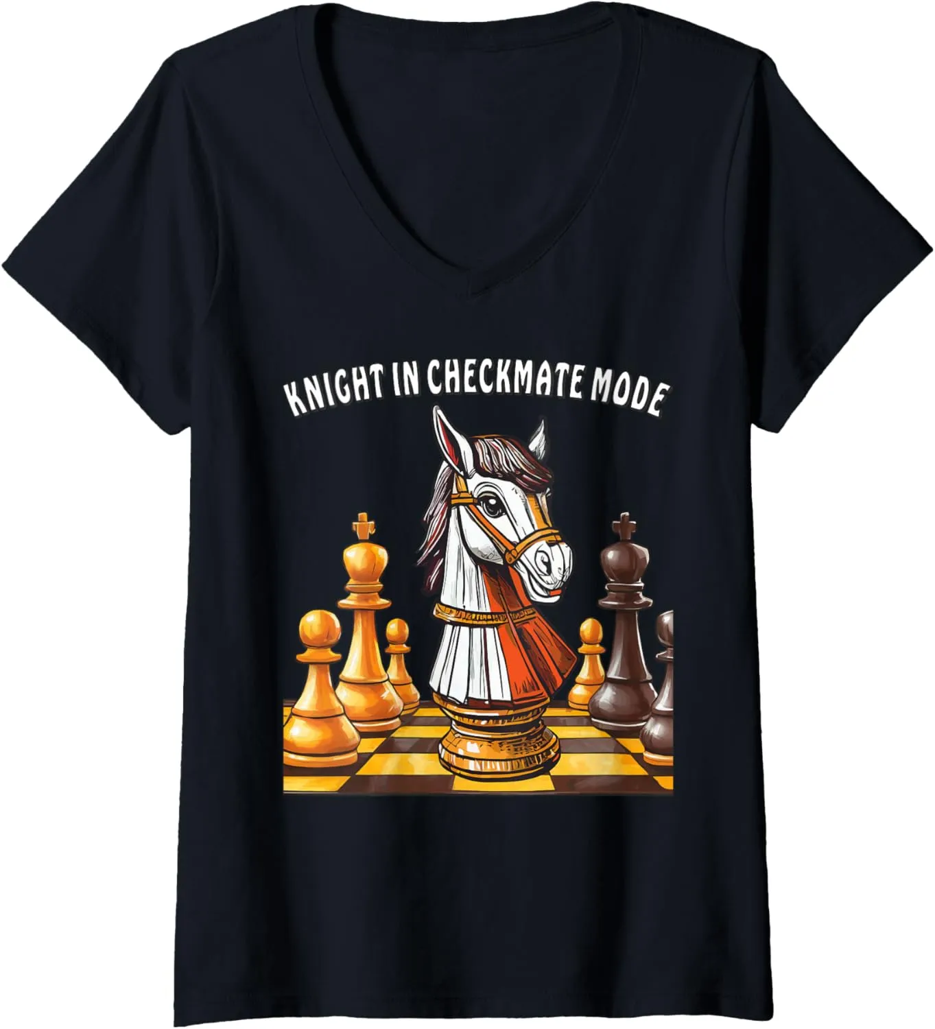 Womens Masterful Chess Move Design For Strategists Playing Chess V-Neck T-Shirt